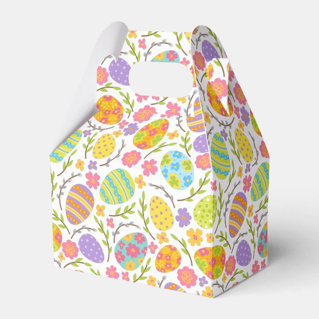 cute tiled Easter egg pattern Favor Boxes (Front Side)