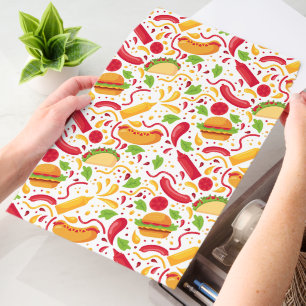 Cute tiled fast food pattern Diner Envelope Mailers