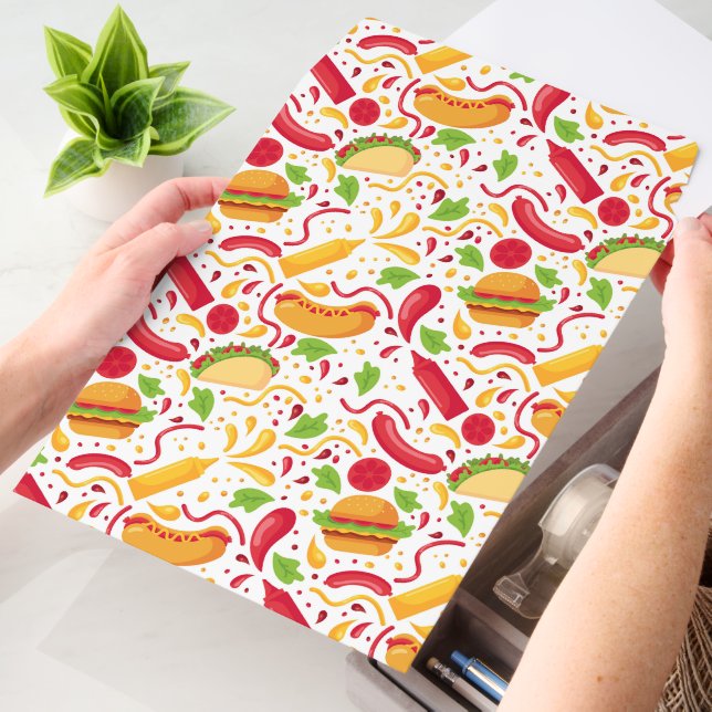 Cute tiled fast food pattern Diner Envelope Mailers (Desk)