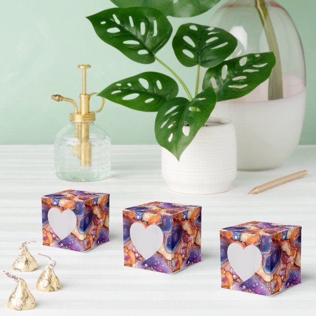 Cute tiled faux agate tiled pattern  favor boxes (Multiple)