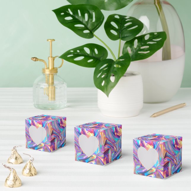 Cute tiled faux foil pattern party favor boxes (Multiple)
