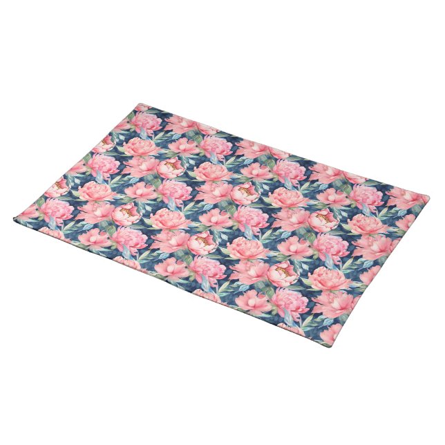 Cute tiled floral pattern  cloth placemat (On Table)