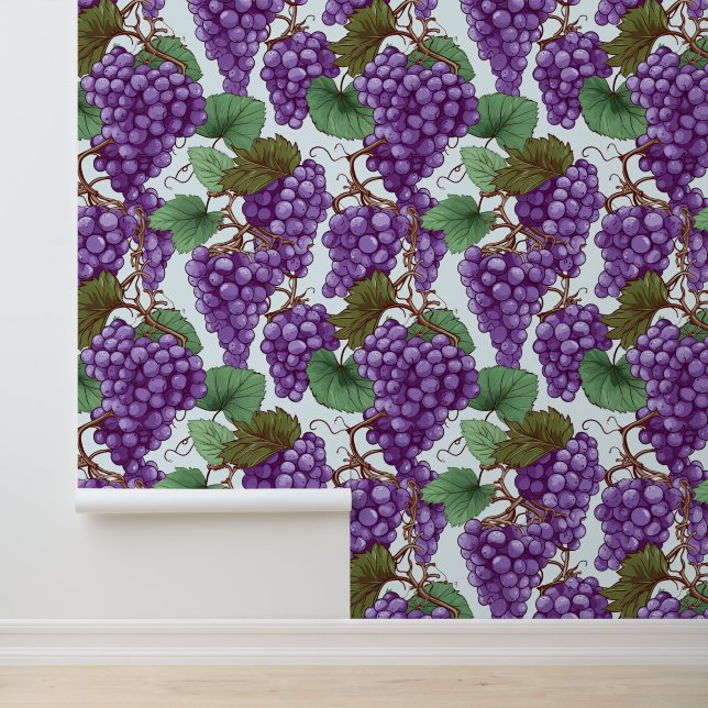 Cute tiled grapes fruit wallpaper  (Application)