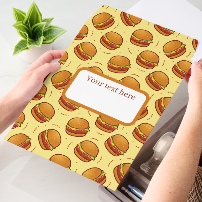 Cute tiled hamburger pattern text box envelope mailers (Desk)