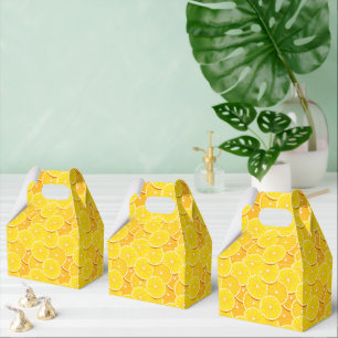 cute tiled lemon fruit pattern  favor boxes