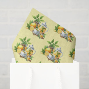 Cute tiled lemon tea pattern  tissue paper