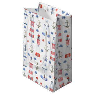 cute tiled lighthouse beach party small gift bag