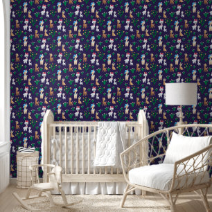 Cute tiled llama mama baby girls wallpaper 