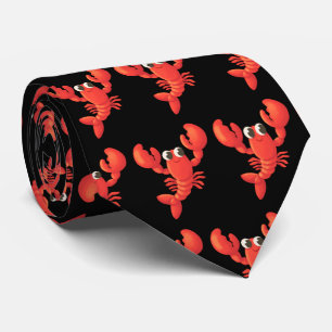 Cute tiled lobster pattern neck tie