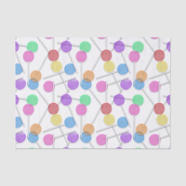 cute tiled lollipop party candy tissue paper (Front)