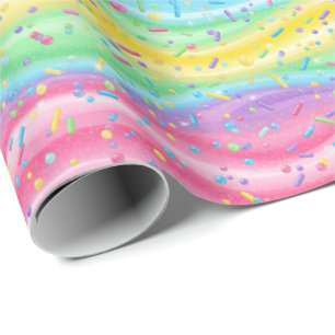 Cute tiled melting ice cream pattern wrapping paper