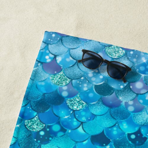 cute tiled mermaid scales  beach towel