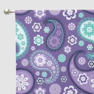 Cute tiled mixed colors paisley pattern blackout curtains