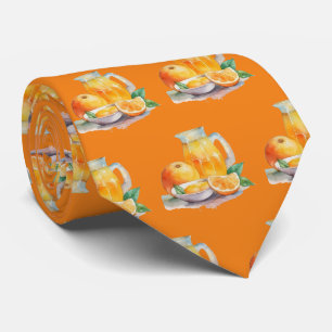 Cute tiled orange juice neck tie
