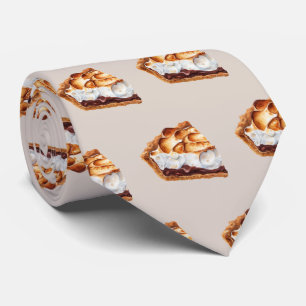 Cute tiled pattern S'more pie Neck Tie