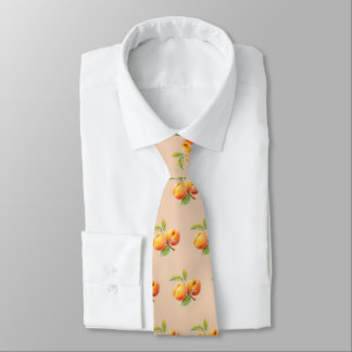 cute tiled peach fruit pattern  neck tie