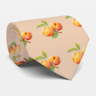 cute tiled peach fruit pattern  neck tie