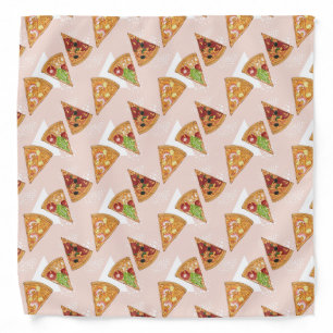 cute tiled pizza pattern bandana
