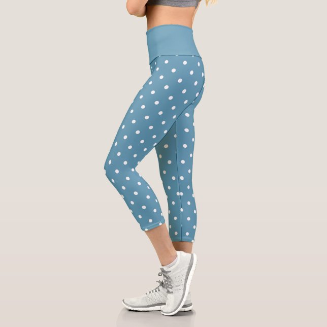 cute tiled polka dot pattern capri leggings (Left)