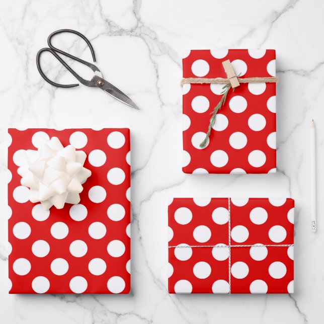cute tiled polka dot pattern party  wrapping paper sheets (Front)
