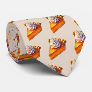 Cute tiled pumpkin pie neck tie