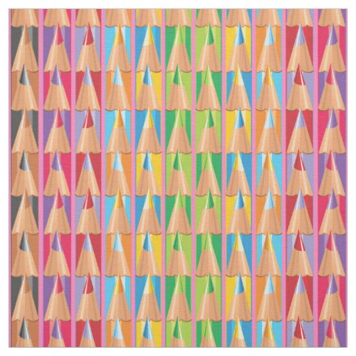cute tiled School pencil pattern Fabric