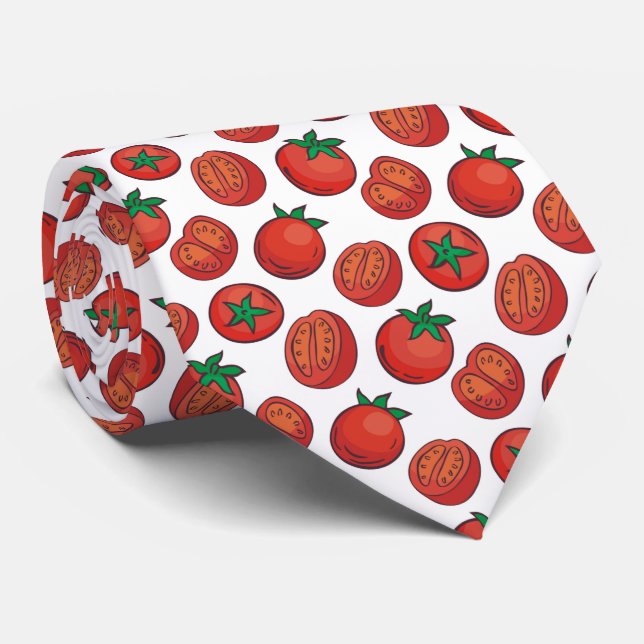 cute tiled sliced tomato pattern neck tie (Rolled)