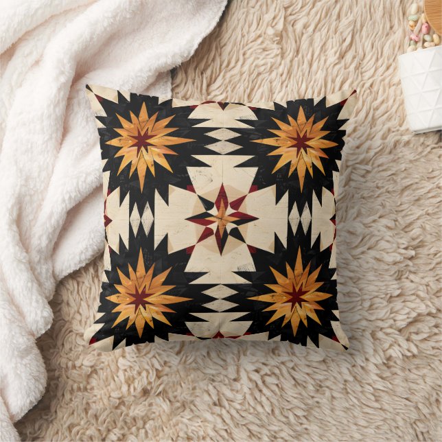 Cute tiled Southwestern pattern  Throw Pillow (Blanket)