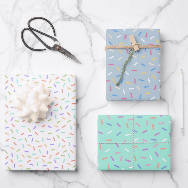 cute tiled sprinkled pattern party wrapping paper sheets (Front)