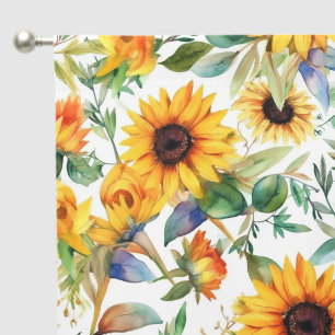 Cute tiled sunflower pattern blackout curtains
