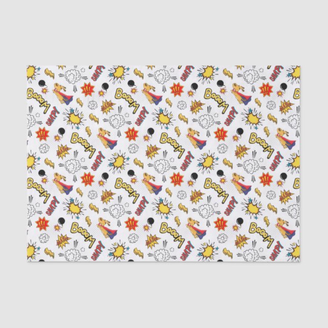 cute tiled superhero kids party  tissue paper (Front)