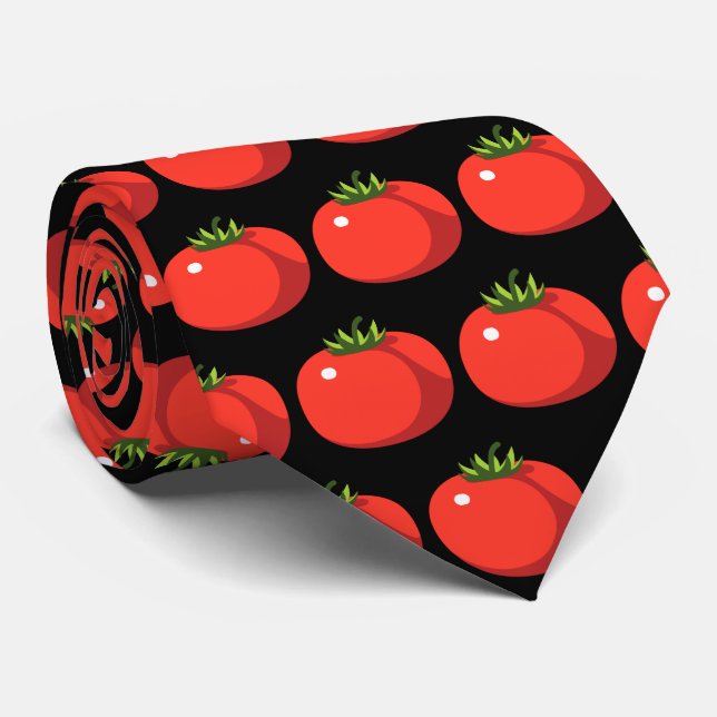 Cute tiled tomato food pattern neck tie (Rolled)