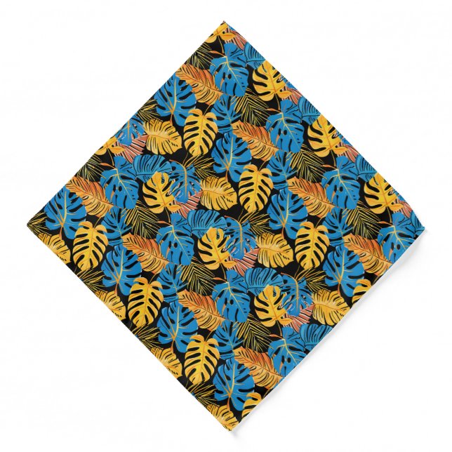 Cute tiled tropical leaf beach  bandana (Front)