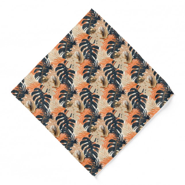 Cute tiled tropical leaf beach  bandana (Front)