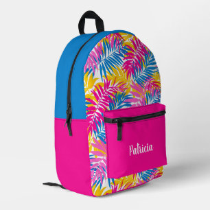 Cute tiled Tropical leaf pattern teen girls Printed Backpack
