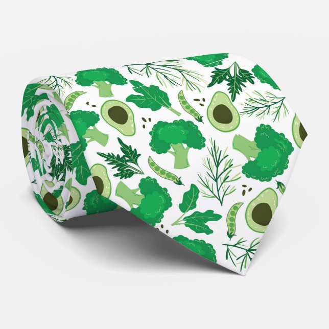 cute tiled vegetable pattern  neck tie (Rolled)