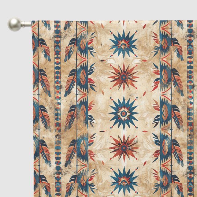 Cute tiled Western Indian pattern  Blackout Curtains (Pocket)