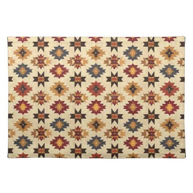 Cute tiled Western pattern Cloth Placemat (Front)