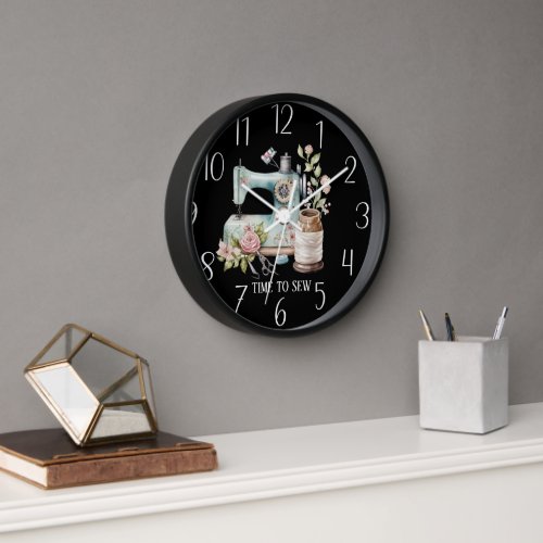 cute time sewing add text  clock
