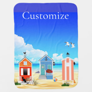 Cute Tiny Beach Shacks Thunder_Cove Baby Blanket