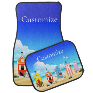 Cute Tiny Beach Shacks Thunder_Cove Car Floor Mat