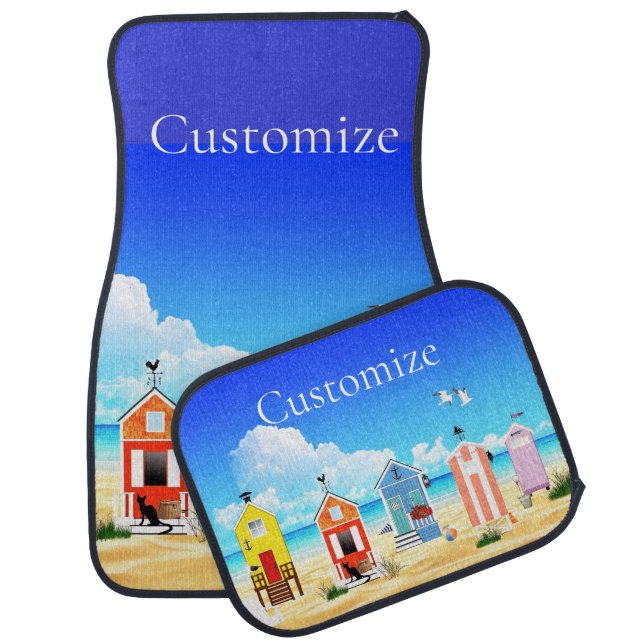 Cute Tiny Beach Shacks Thunder_Cove Car Floor Mat (Set)