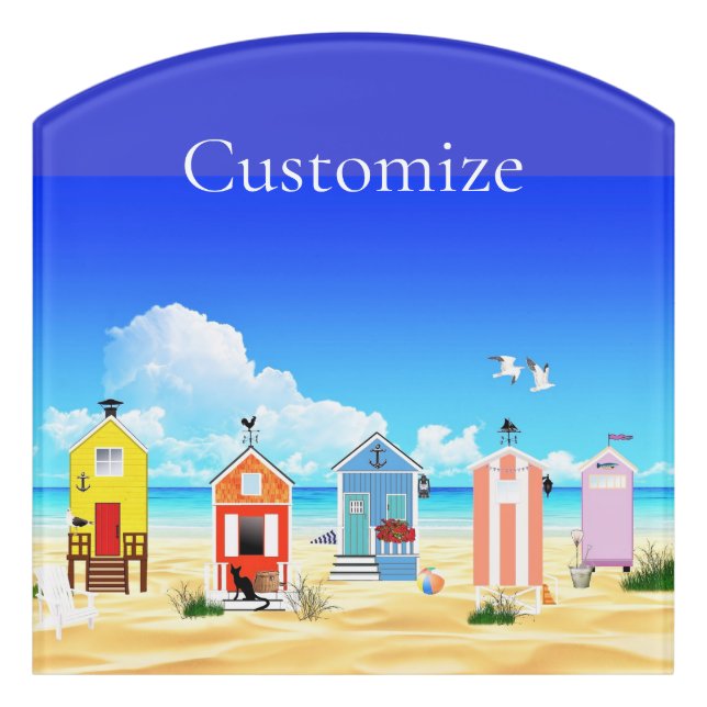 Cute Tiny Beach Shacks Thunder_Cove Door Sign (Contour Front)