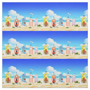 Cute Tiny Beach Shacks Thunder_Cove  Fabric