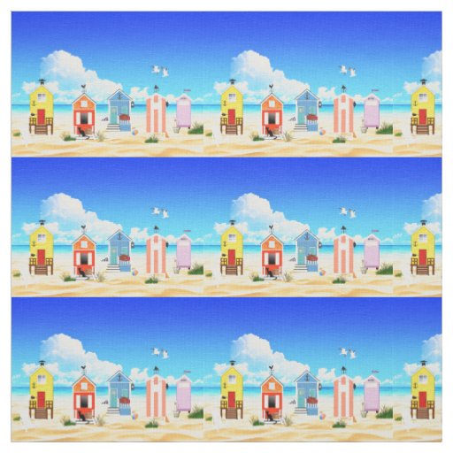 Cute Tiny Beach Shacks Thunder_Cove  Fabric