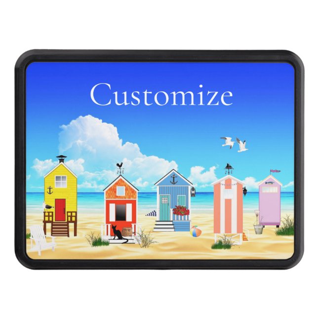 Cute Tiny Beach Shacks Thunder_Cove Hitch Cover (Front)