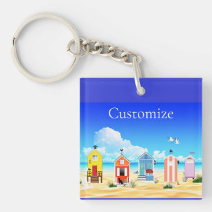 Cute Tiny Beach Shacks Thunder_Cove Keychain