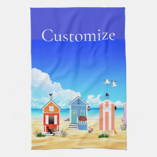 Cute Tiny Beach Shacks Thunder_Cove Kitchen Towel