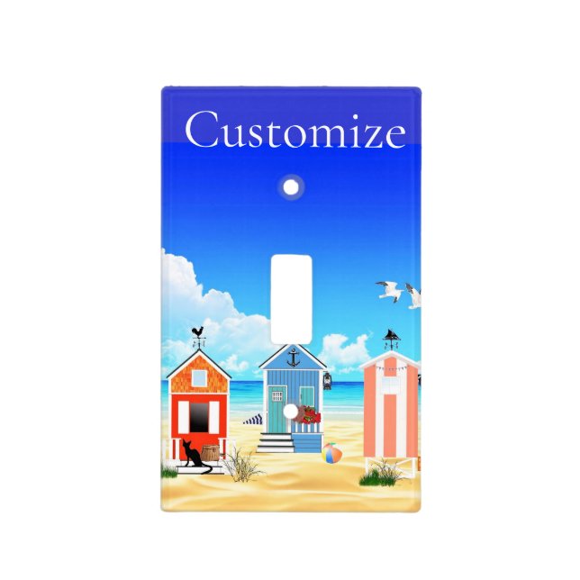 Cute Tiny Beach Shacks Thunder_Cove Light Switch Cover (Front)