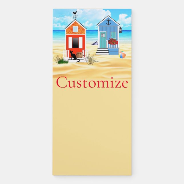 Cute Tiny Beach Shacks Thunder_Cove Magnetic Notepad (Front)